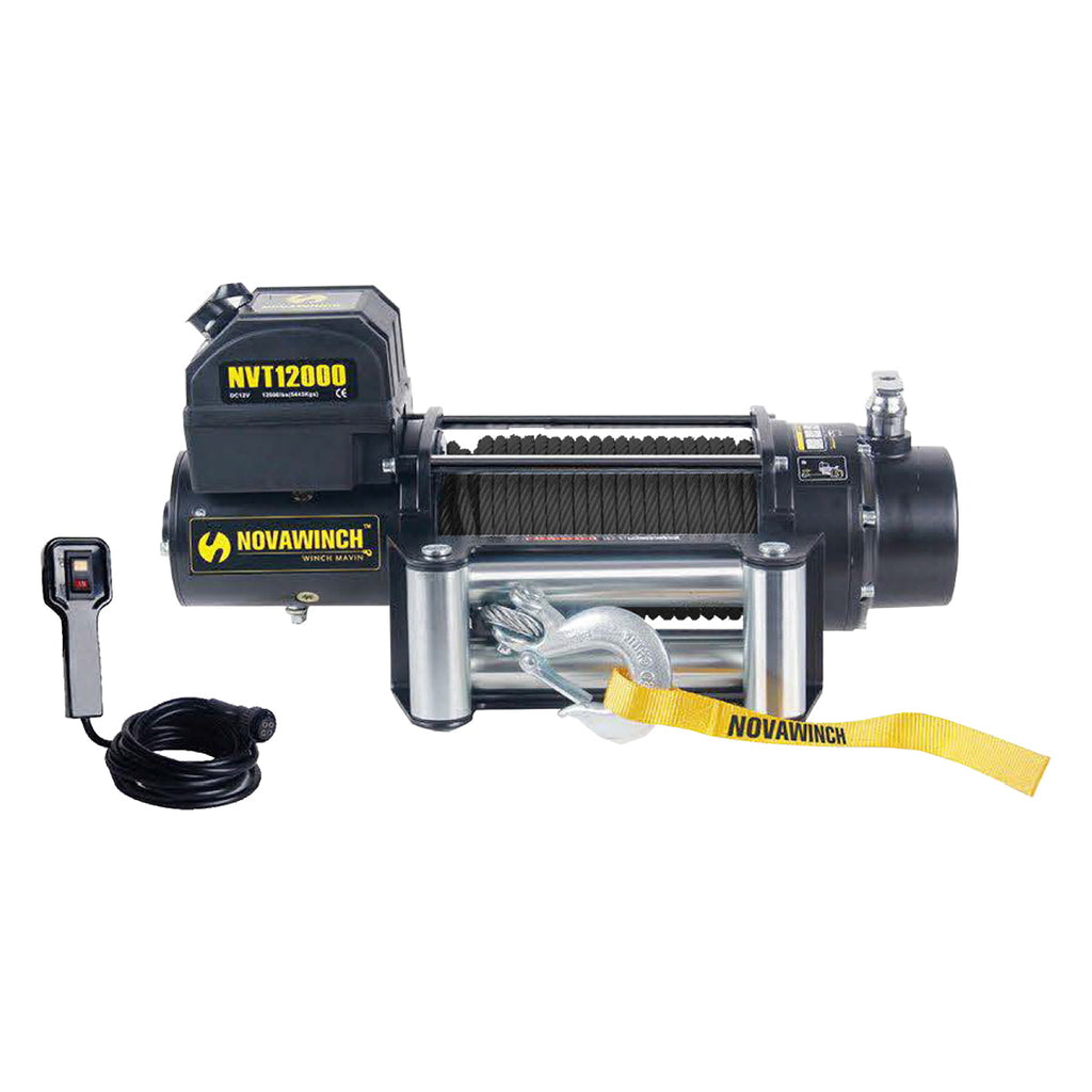 NNEDPE 12000LBS 12V Electric Winch Synthetic Rope Off Road 4x4 Truck